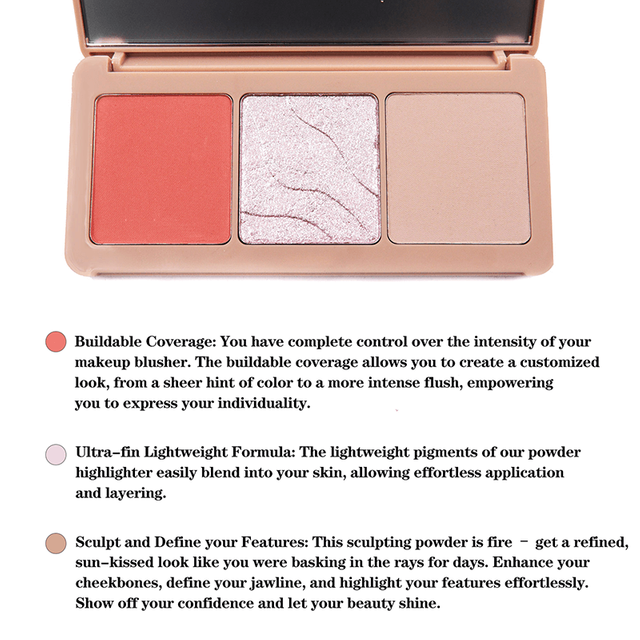 Glow Neodrach Glow Blush Bronzer Pailéad aighlighter