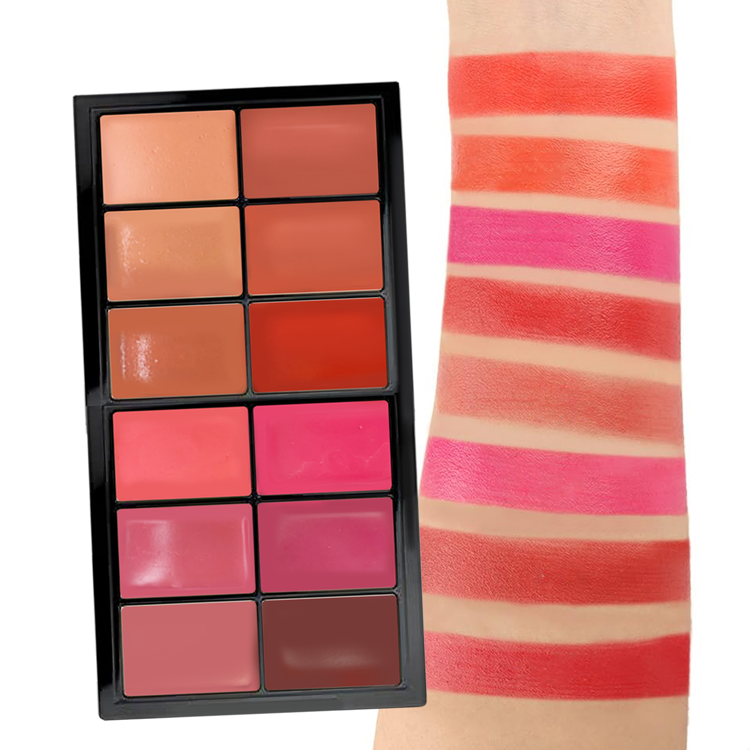 TINTS FEAST Palette de fard &agrave; joues contour surligneur cr&eacute;meux 12 couleurs